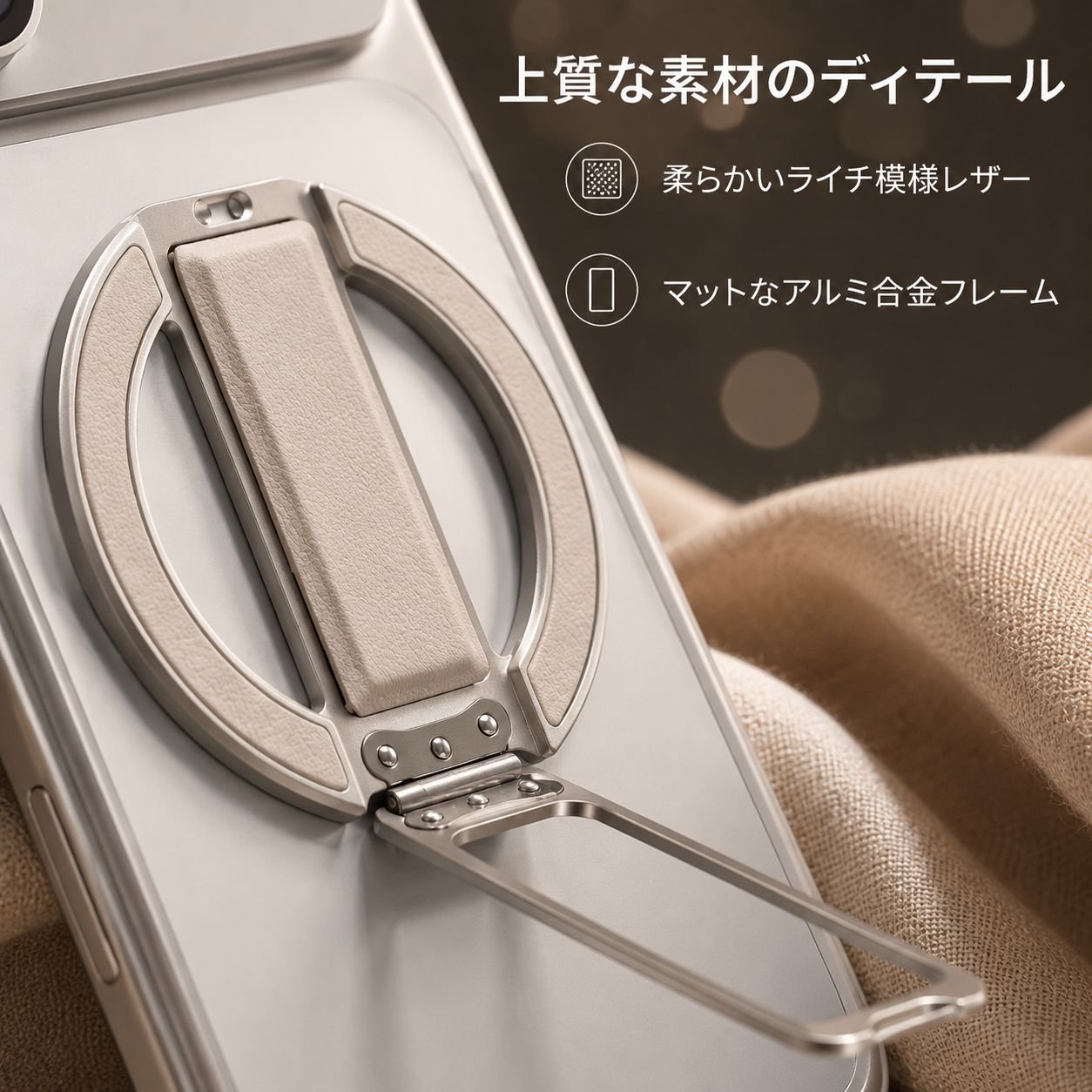 調節可能なマグネットリストバンド型スマホスタンド