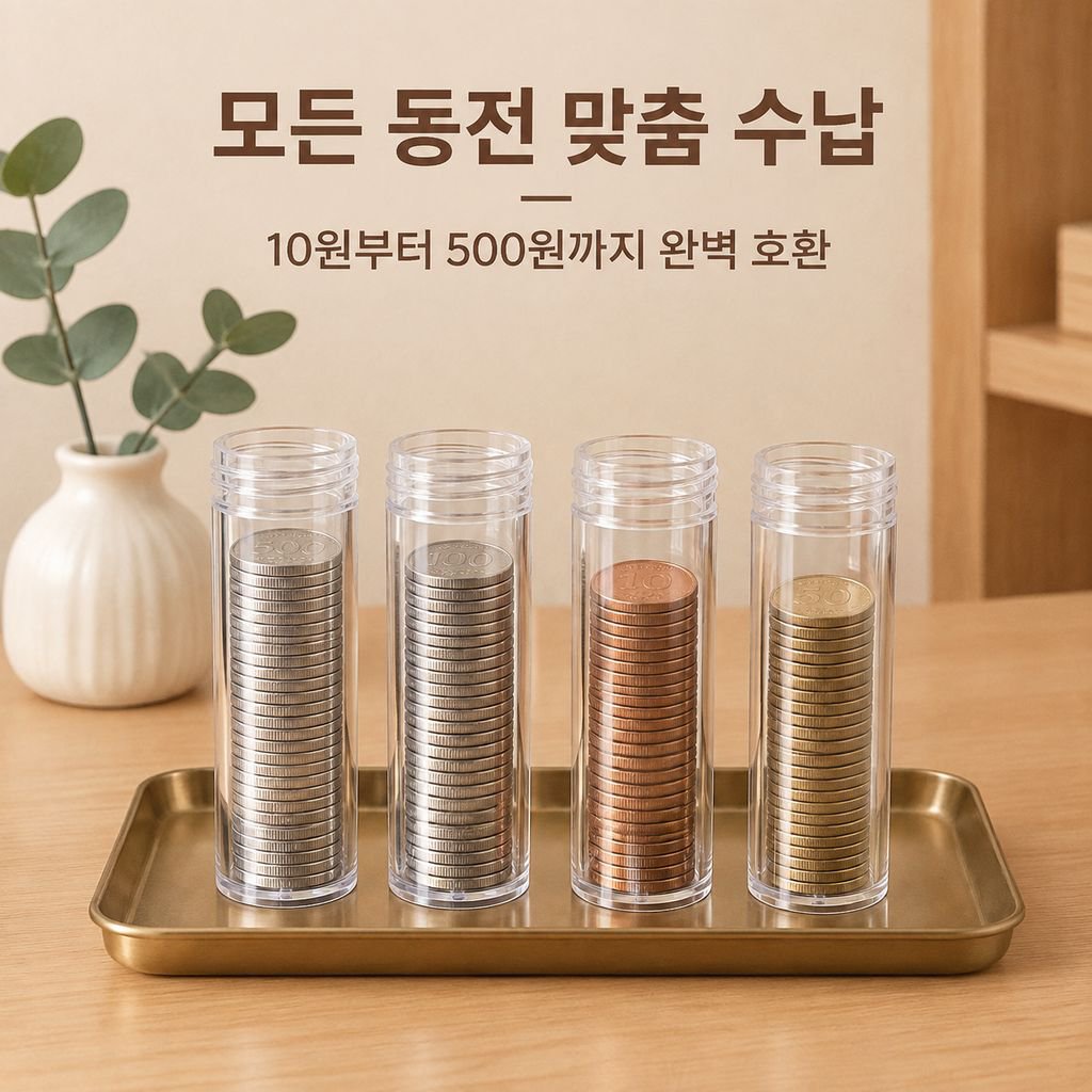 동전 분류 정리 수납함 다칸 동전 보관함