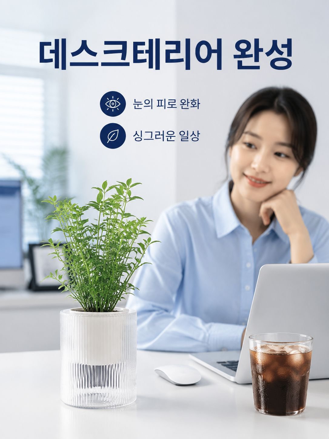자동 수분 흡수 투명 화분
