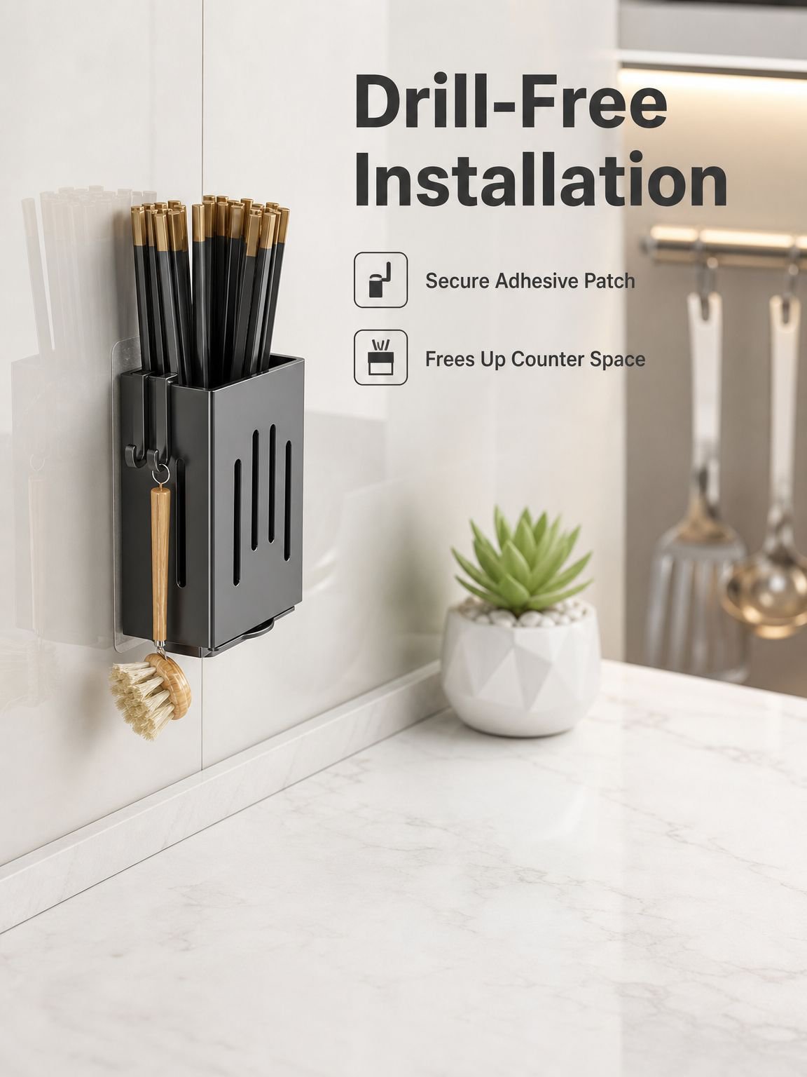 Kitchen wall-mounted chopstick holder
