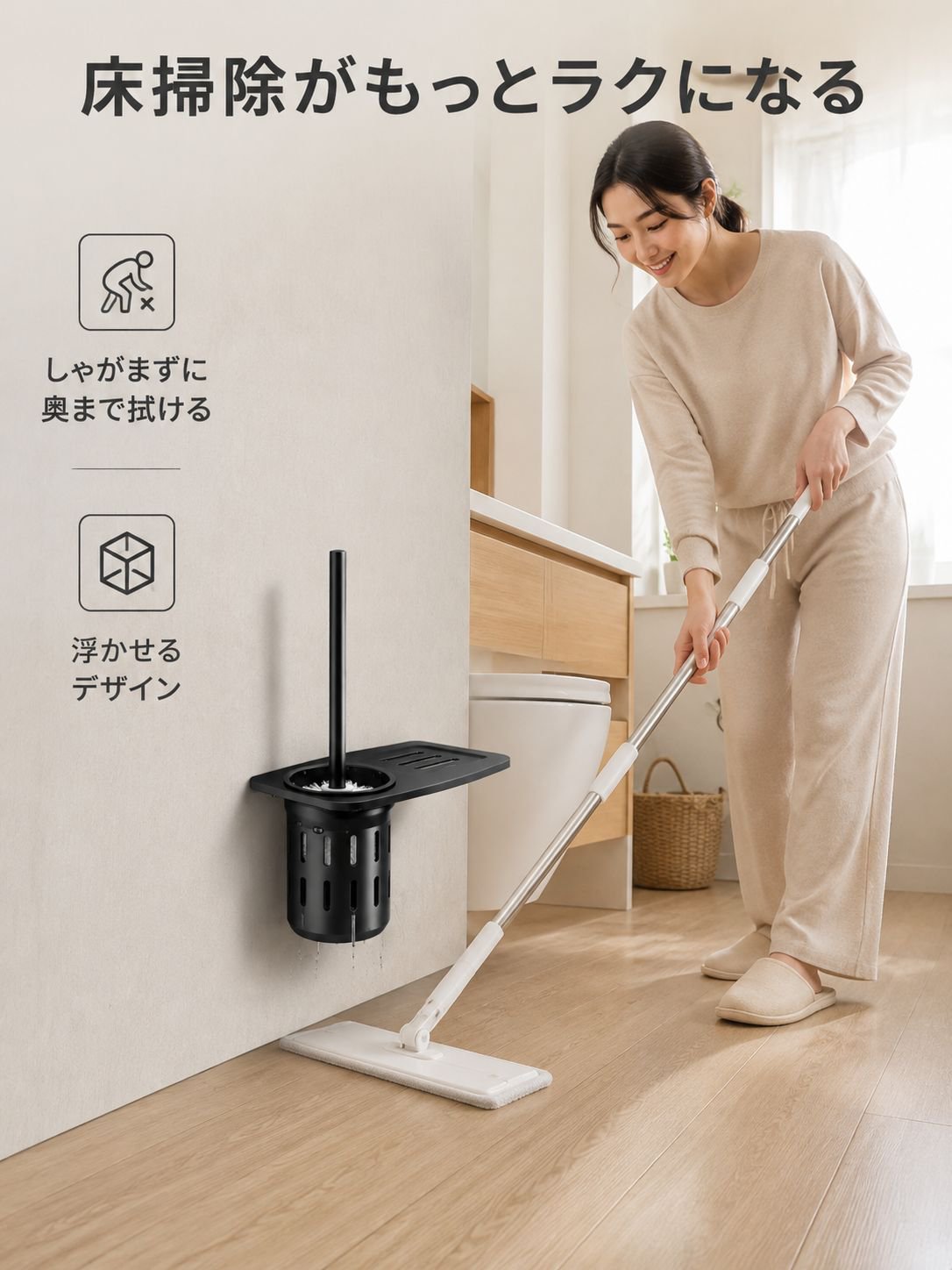 家庭用壁掛け式トイレブラシ