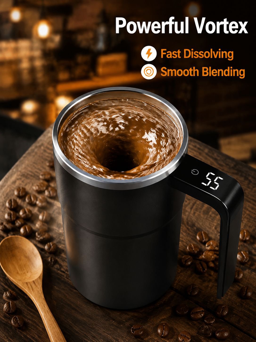 Intelligent temperature measurement magnetic automatic stirring cup