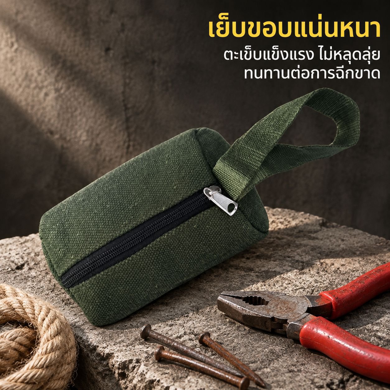 กระเป๋าผ้าแคนวาสสำหรับใส่เครื่องมือช่าง ขนาดใหญ่ ทนทาน พร้อมหูหิ้ว