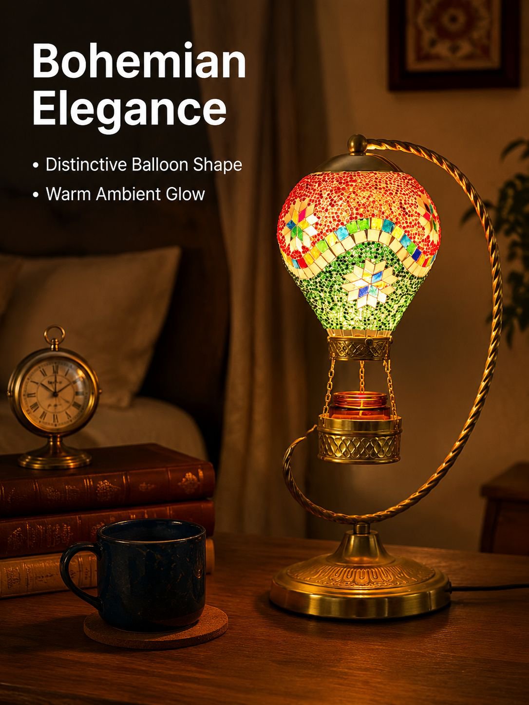 Mosaic stained glass table lamp