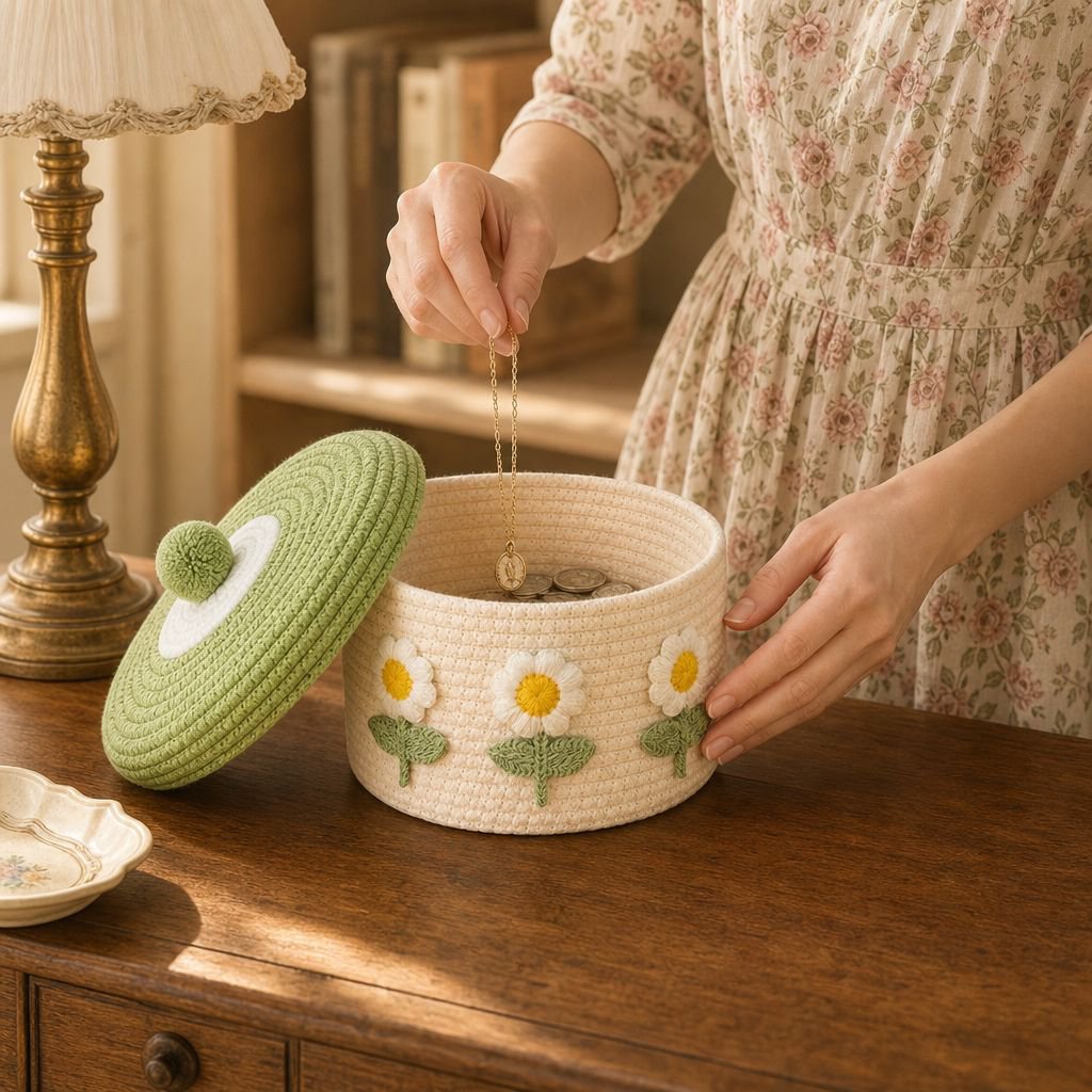Panier de rangement en coton utilisé pour stocker des jouets pour enfants