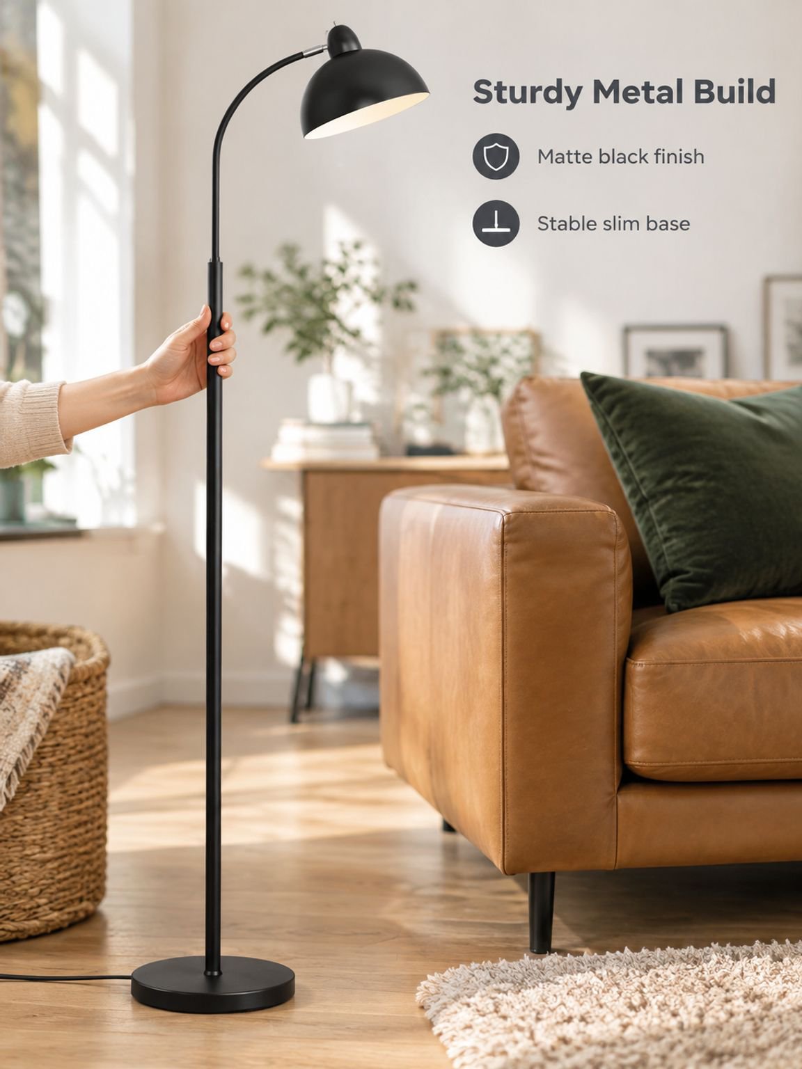 Luxury floor lamp with soft LED illumination for home use