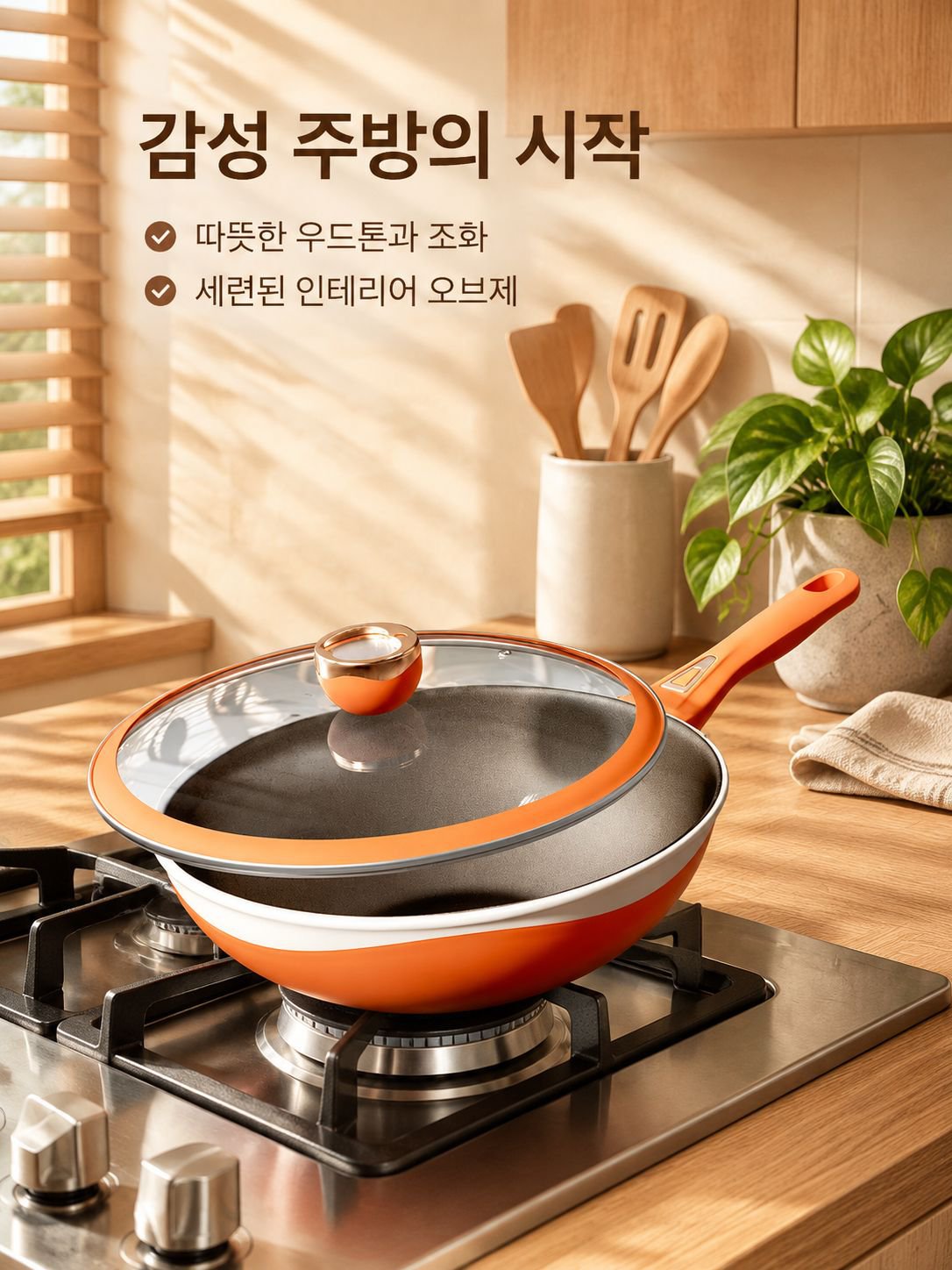 비주얼 투톤 볶음팬 논스틱 건강 무코팅 볶음팬 후라이팬 레인지 국가표준 투톤 볶음팬