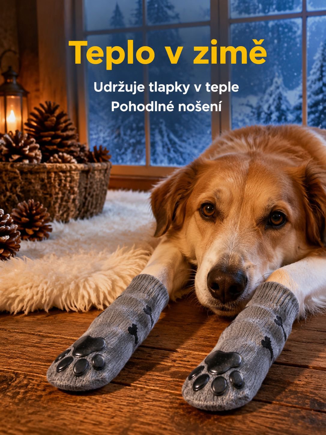 Protiskluzové ponožky pro domácí mazlíčky, vhodné pro všechna roční období