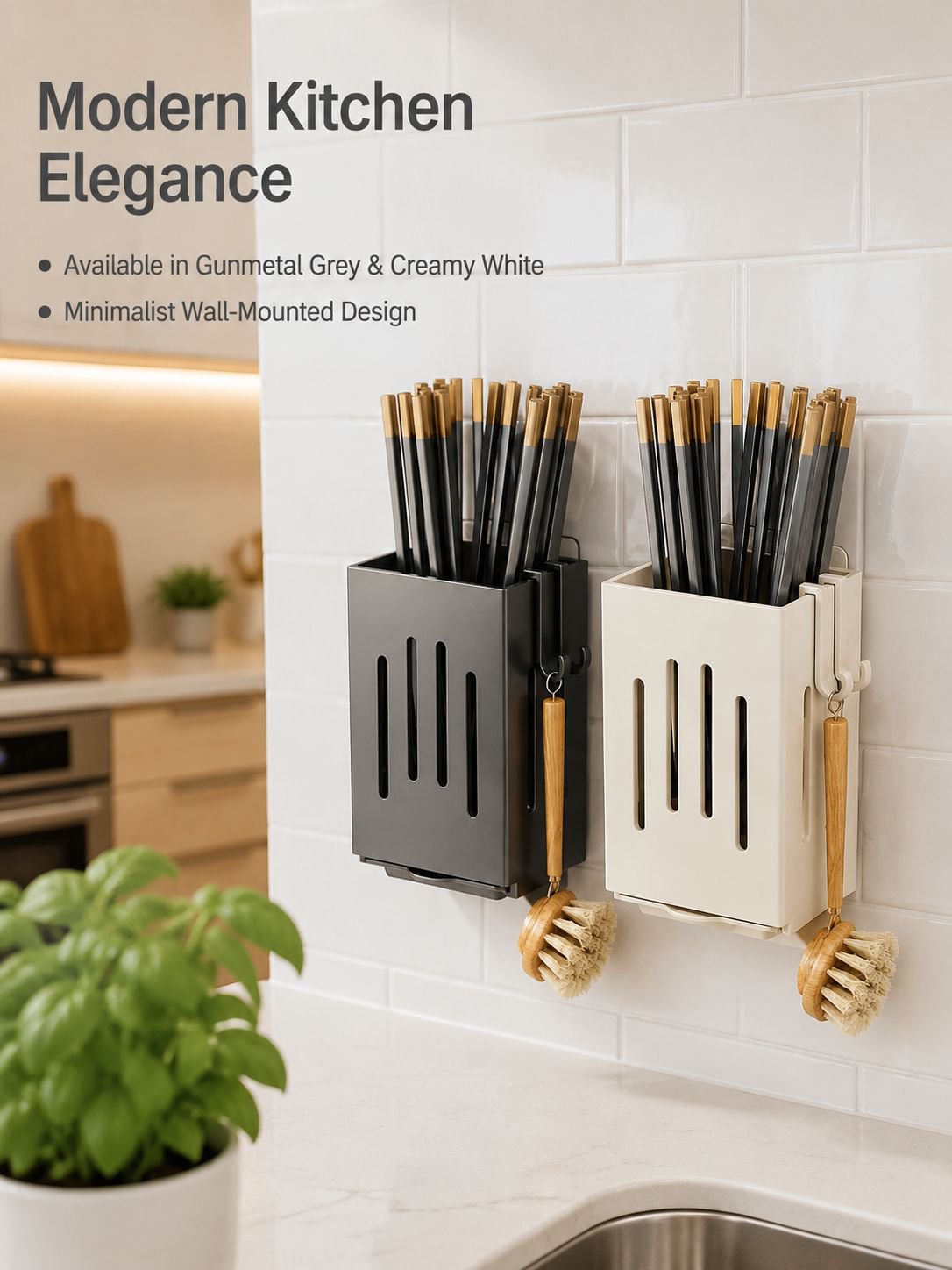Kitchen wall-mounted chopstick holder