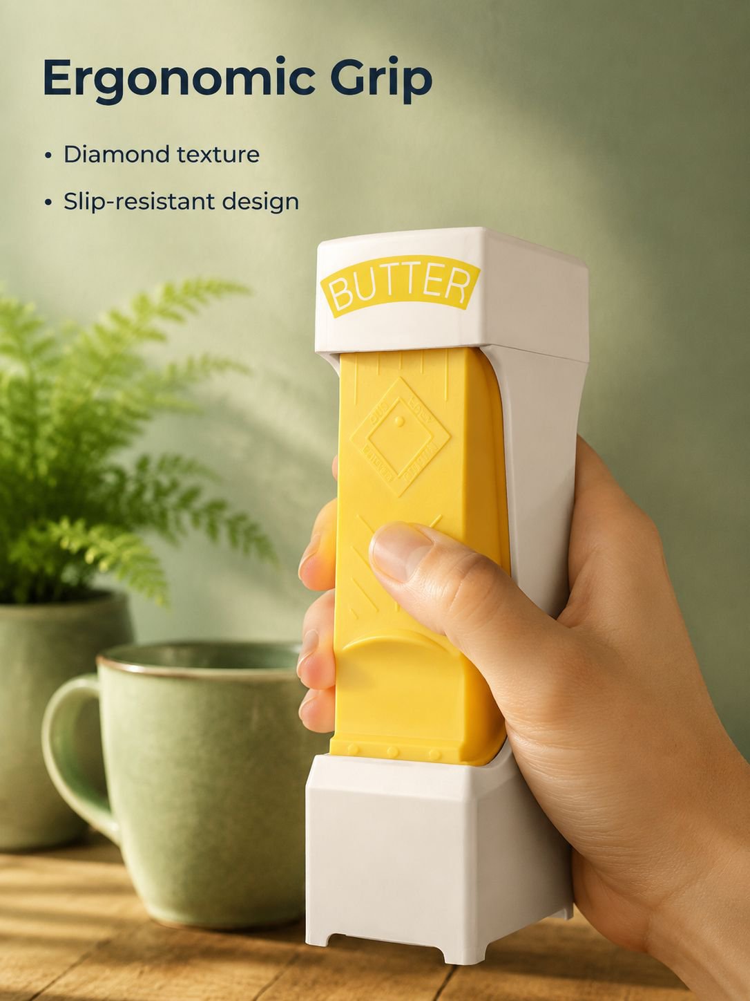 Close-up of cheese slicer cutting soft cheese