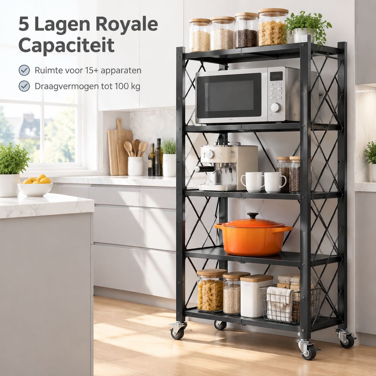 Bazhou factory kitchen supplies installation-free folding kitchen storage rack home microwave oven s