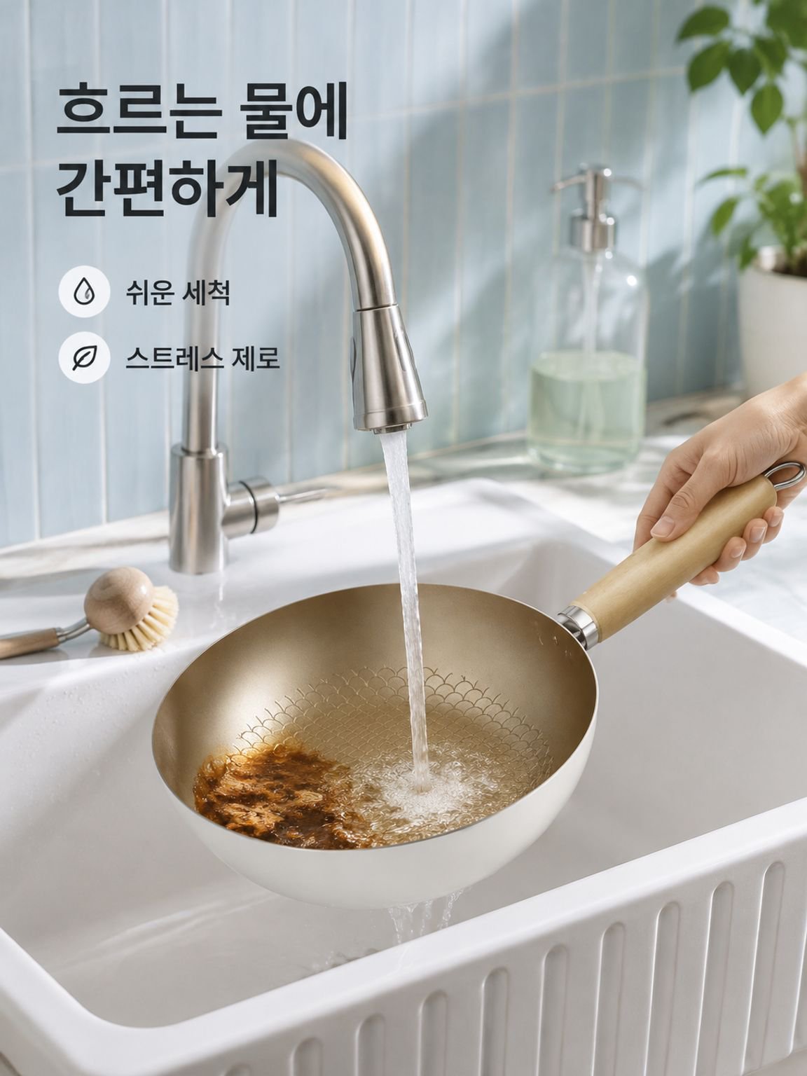 세라믹 코팅 화이트 프라이팬