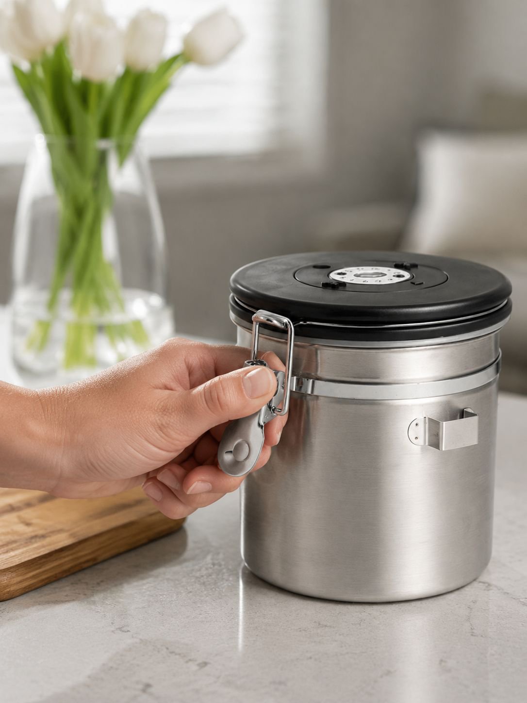 Boîte hermétique en acier inoxydable pour aliments secs