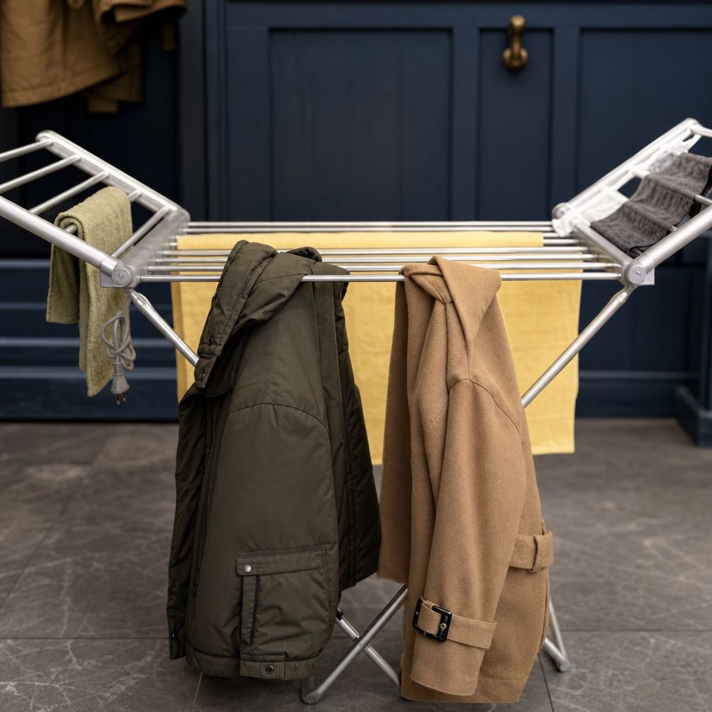 Space Aluminum Floor Folding Electric Heating Thermostatic Clothes Drying Rack Drying Clothes Racks
