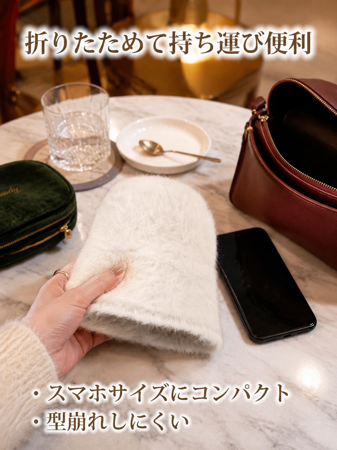 ラビットファーバケット帽子