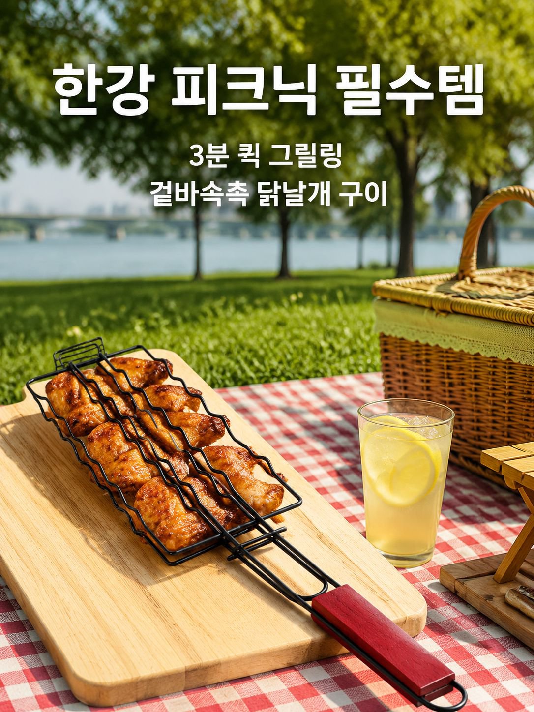 야외 캠핑용 논스틱 철제 그릴 불고기 그릴 홀더