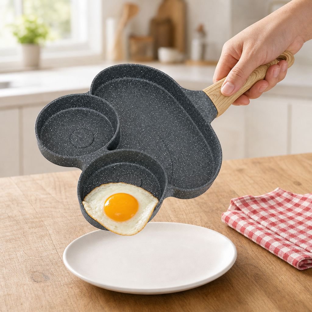 Household Love-shaped Four-hole Breakfast Omelette Mini Non-stick Pan