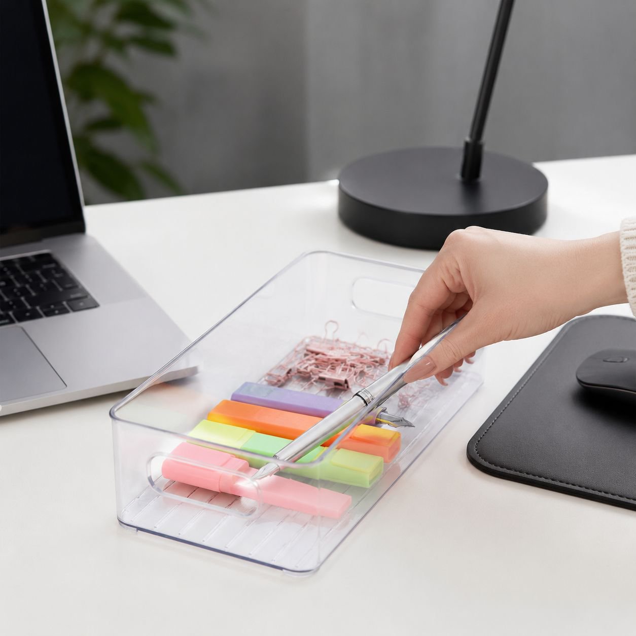 Slim Rectangular Dustproof Stationery Organizer