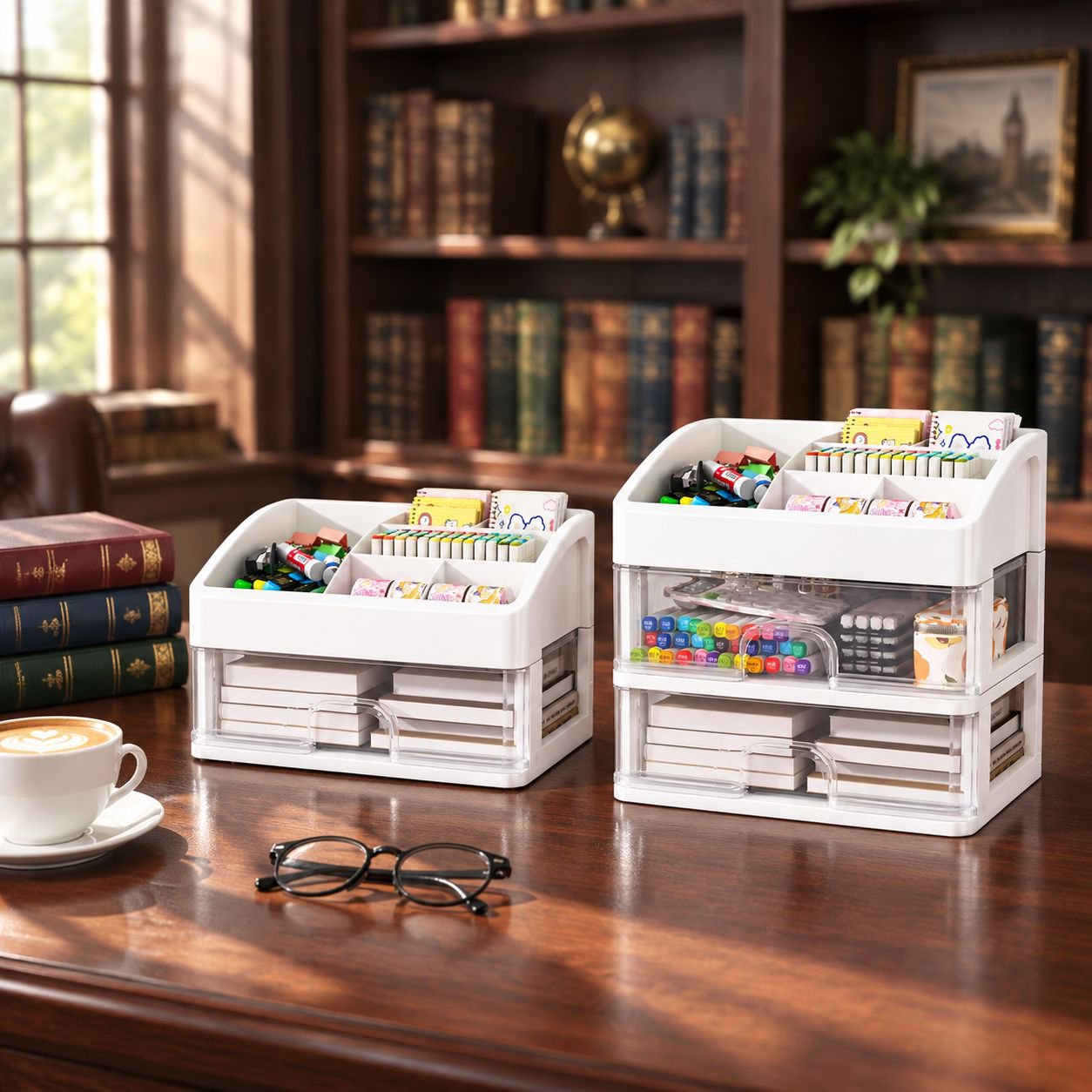 Multi-layer drawer organizer for home office use