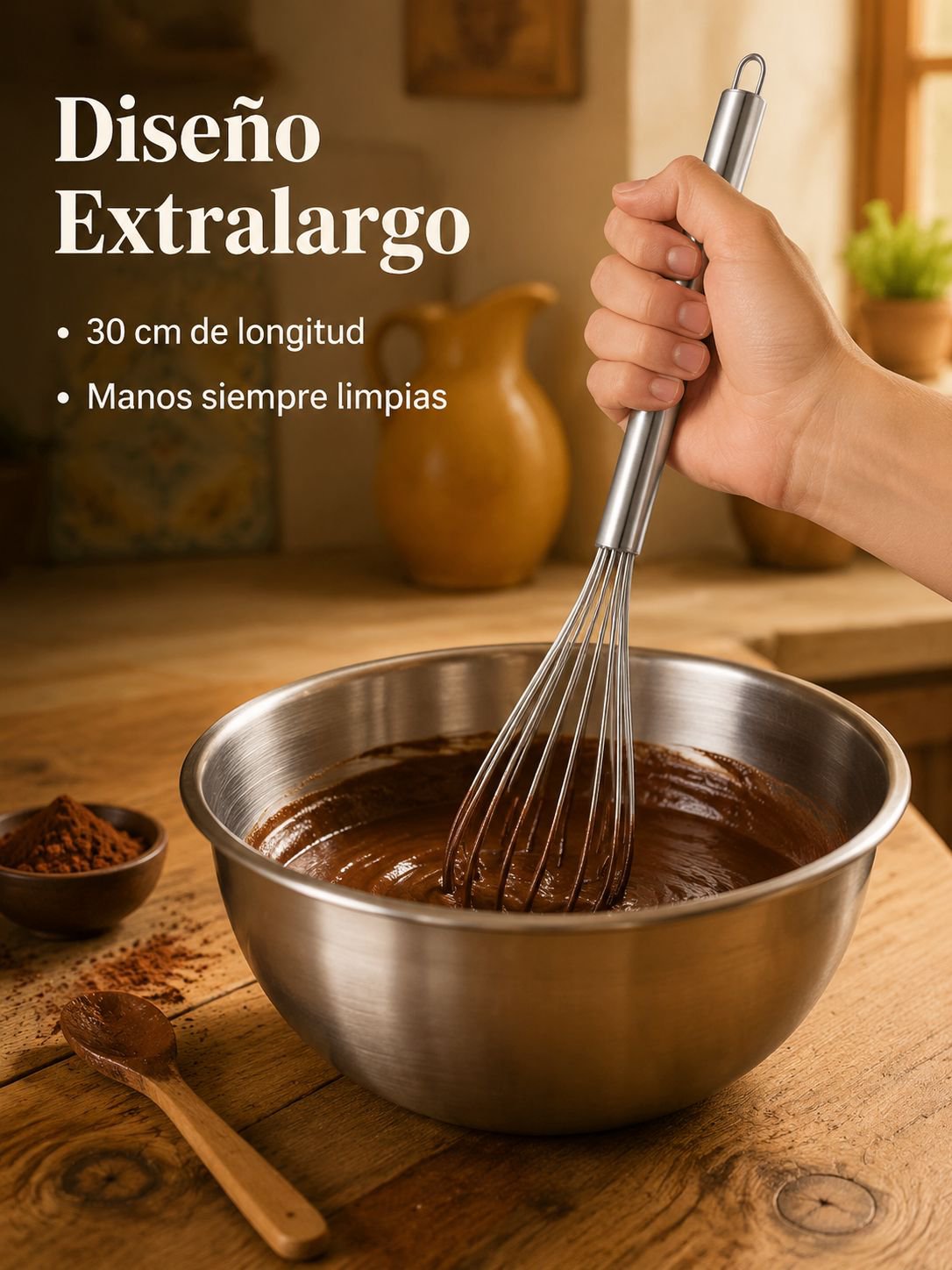 Batidor de huevos de acero inoxidable