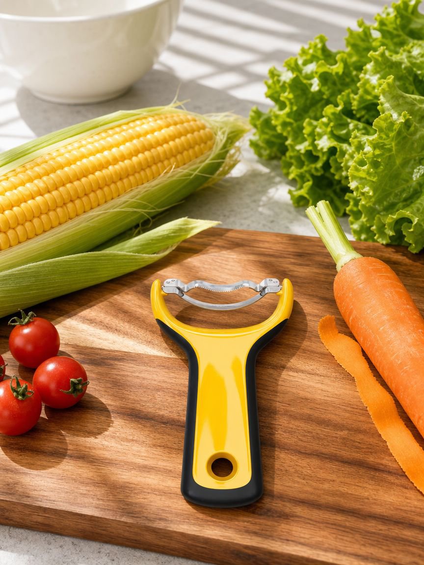 Manual corn peeler with stainless steel blade