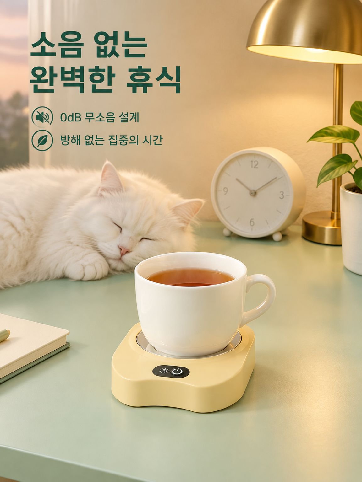 스마트 온도 조절 가열 컵받침