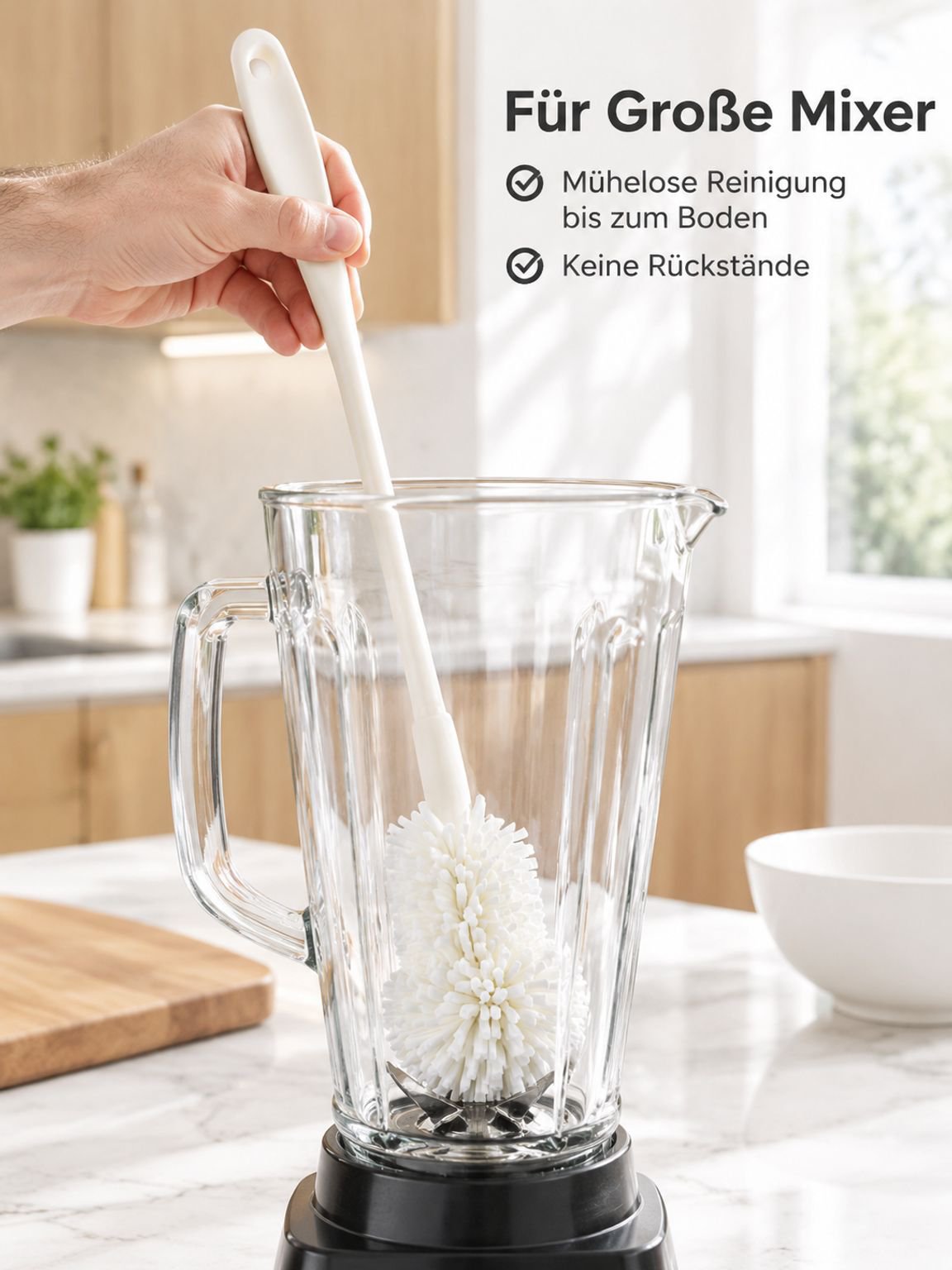 Langstielige Bürste für Standmixer und Mixbecher