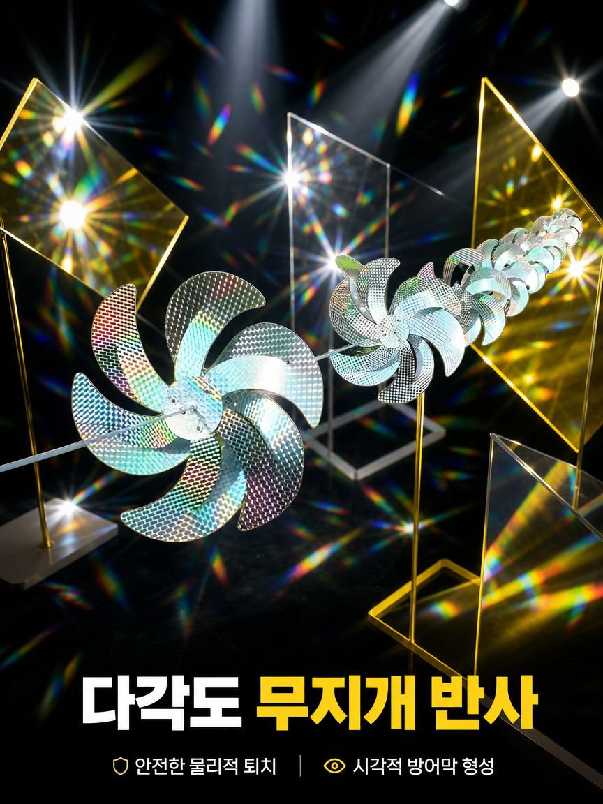 야외 조류 퇴치용 레이저 반사 바람개비