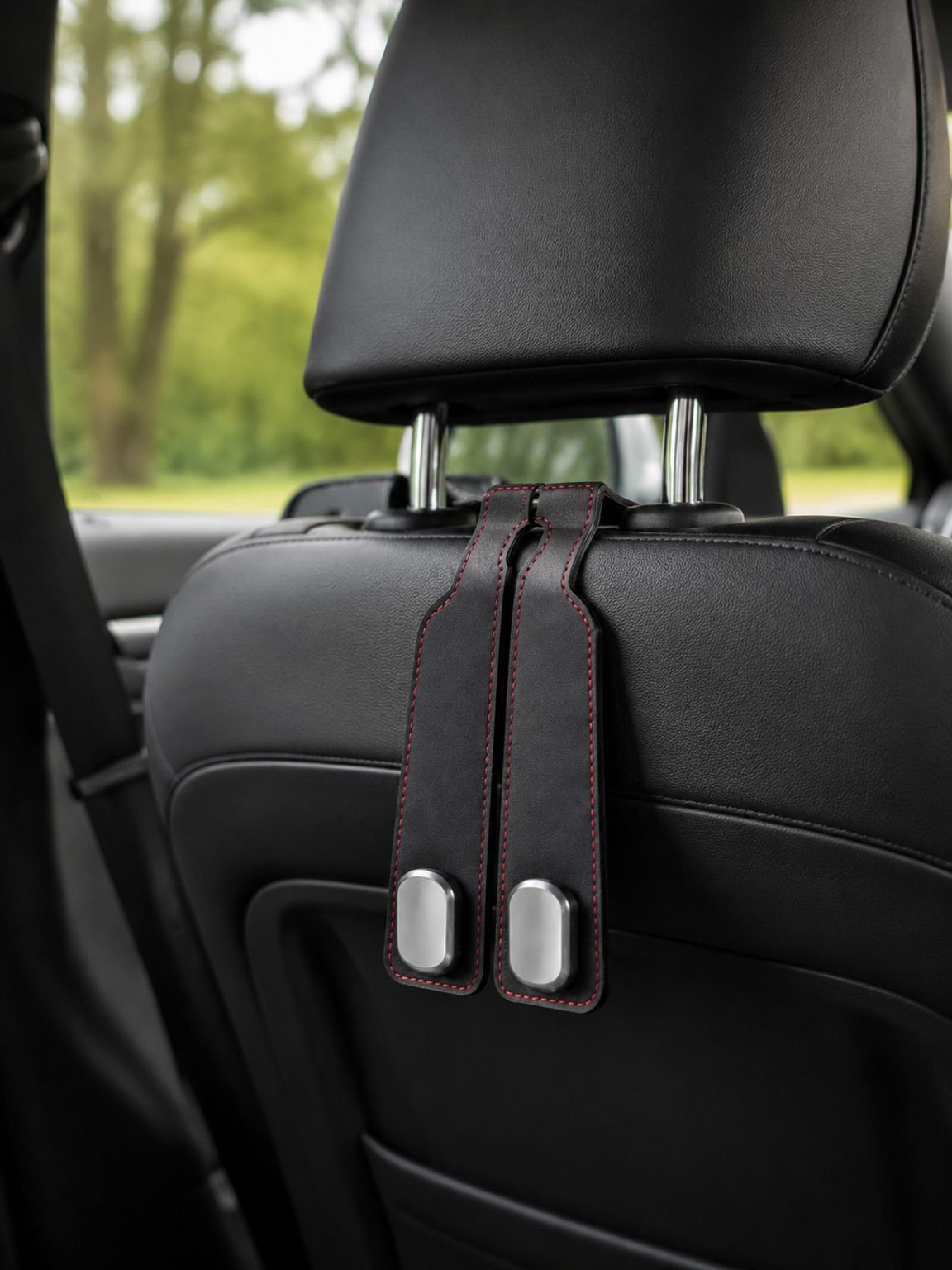 Car hooks, multi-functional seatback hooks for front and rear seats, zinc alloy double hooks for in-