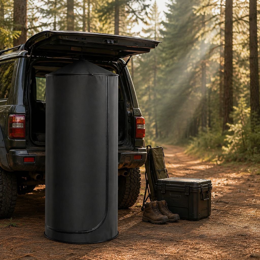 Portable and easy-to-set-up outdoor car-mounted changing tent/tent for camping and outdoor use, incl