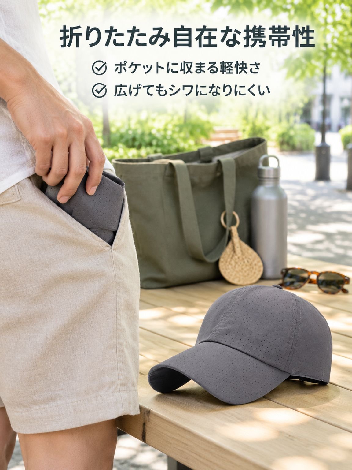 UVカット速乾サンキャップ