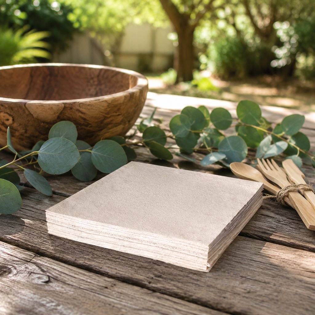 Sustainable loofah dishcloth on a clean plate