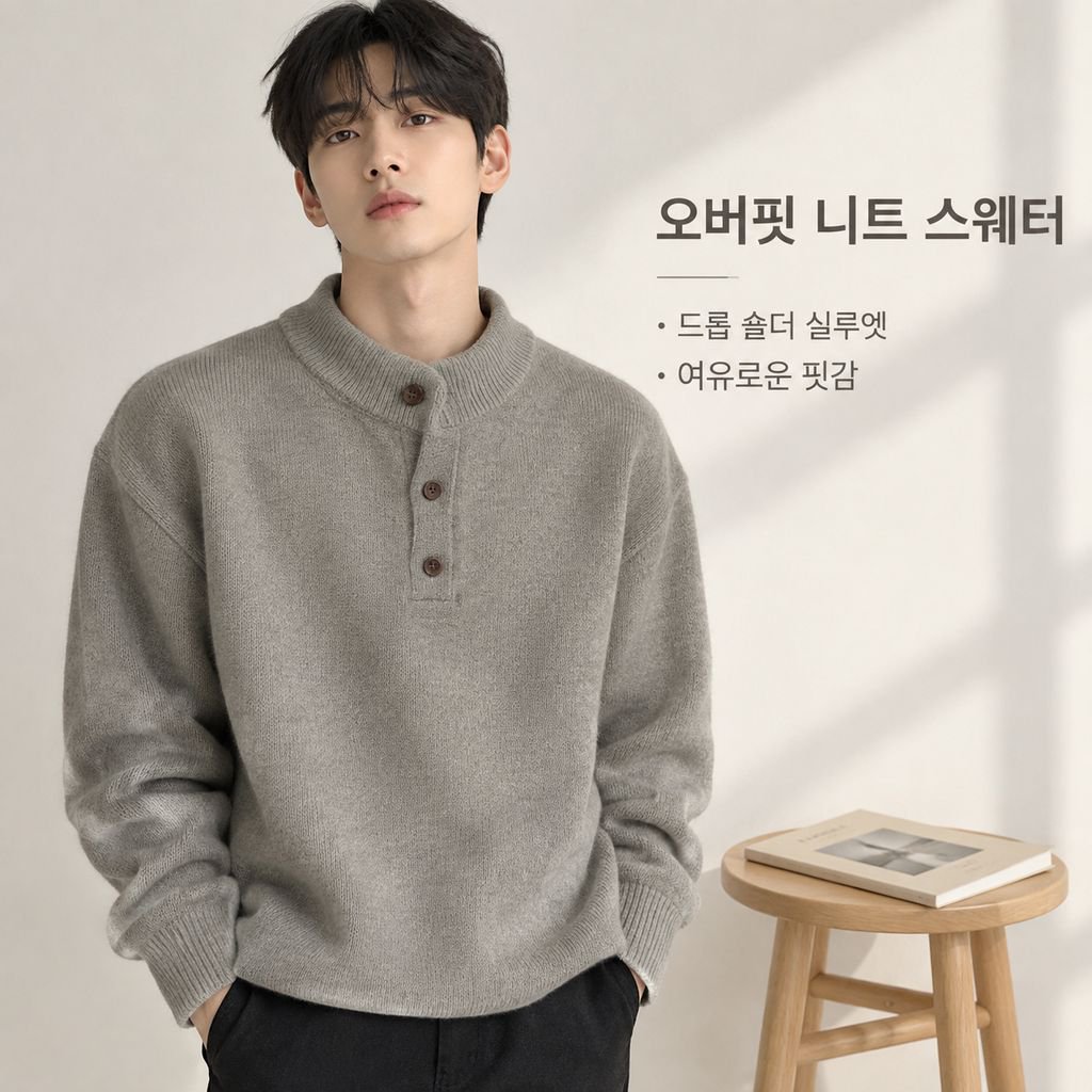 남성용 루즈핏 니트 스웨터