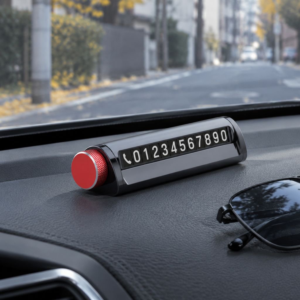 車の一時駐車カード番号プレート装飾
