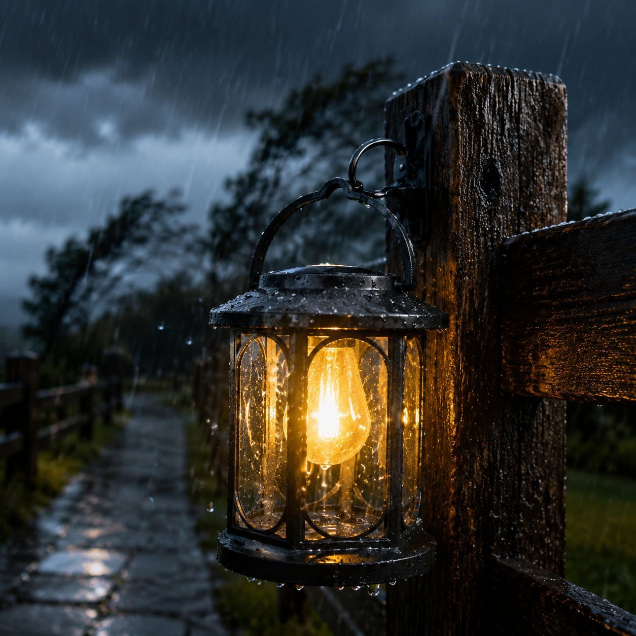 Warm color bulb solar garden lamp for backyard decor