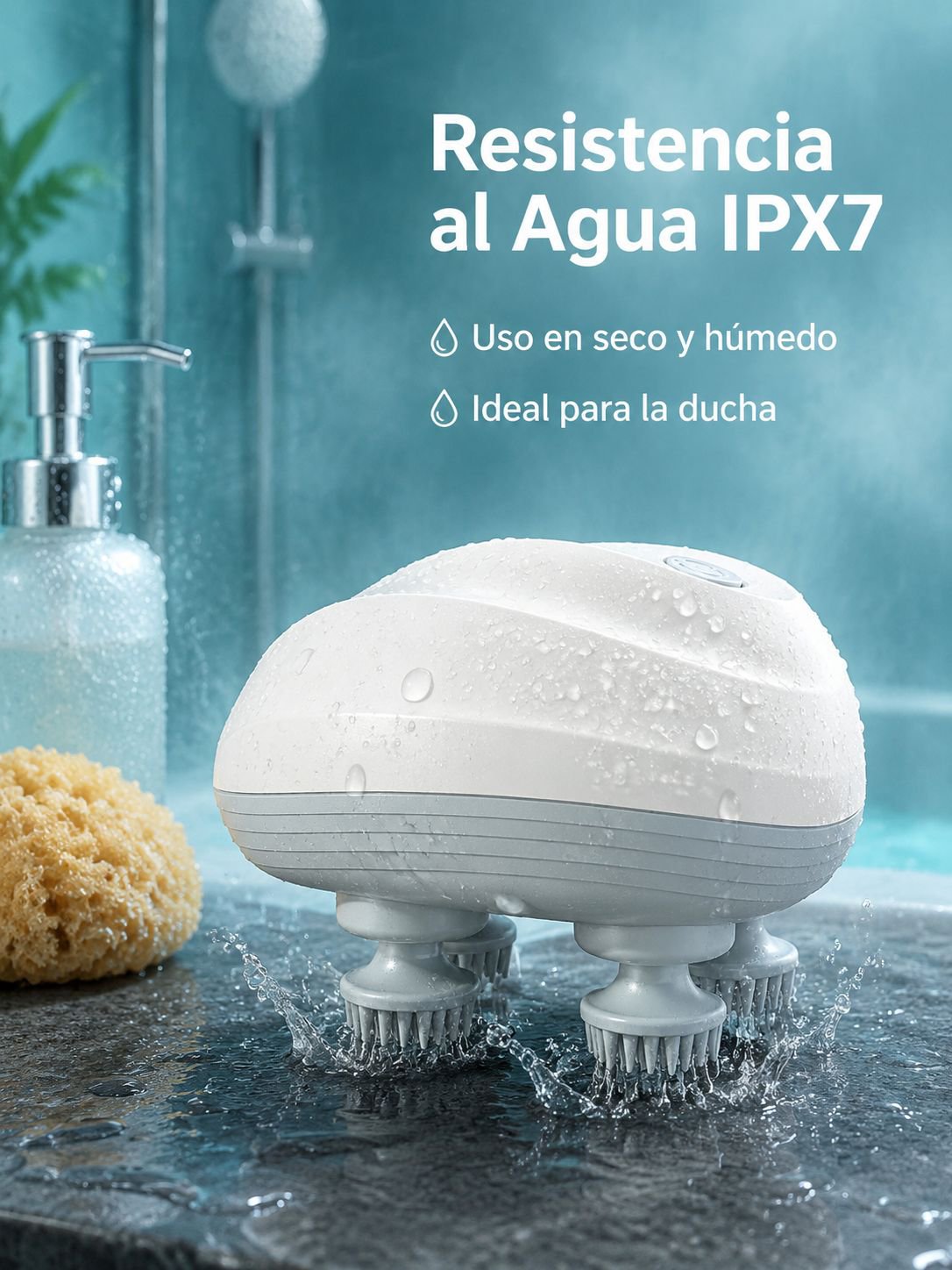Mini masajeador de cabeza inteligente, masajeador eléctrico impermeable, fisioterapia, amasado, arte