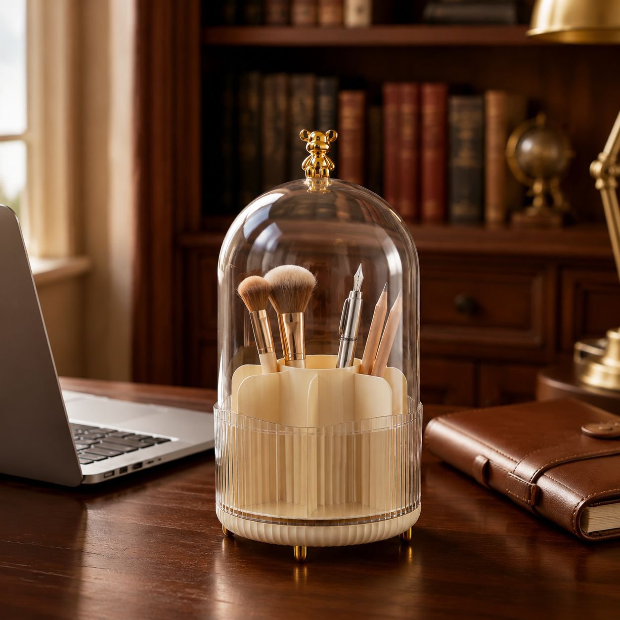 Adorable bear-themed cosmetic organizer