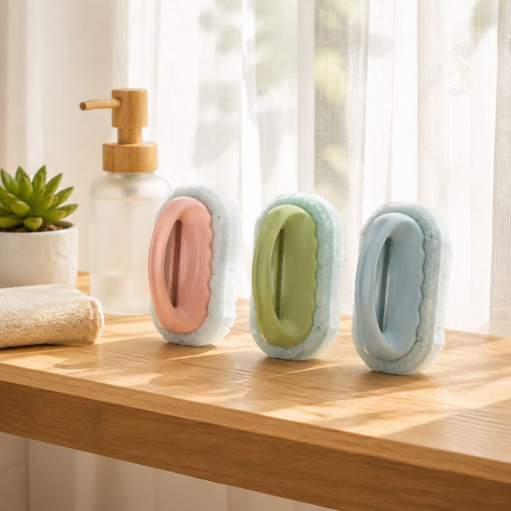 キッチンシンクをピカピカにするスポンジブラシ