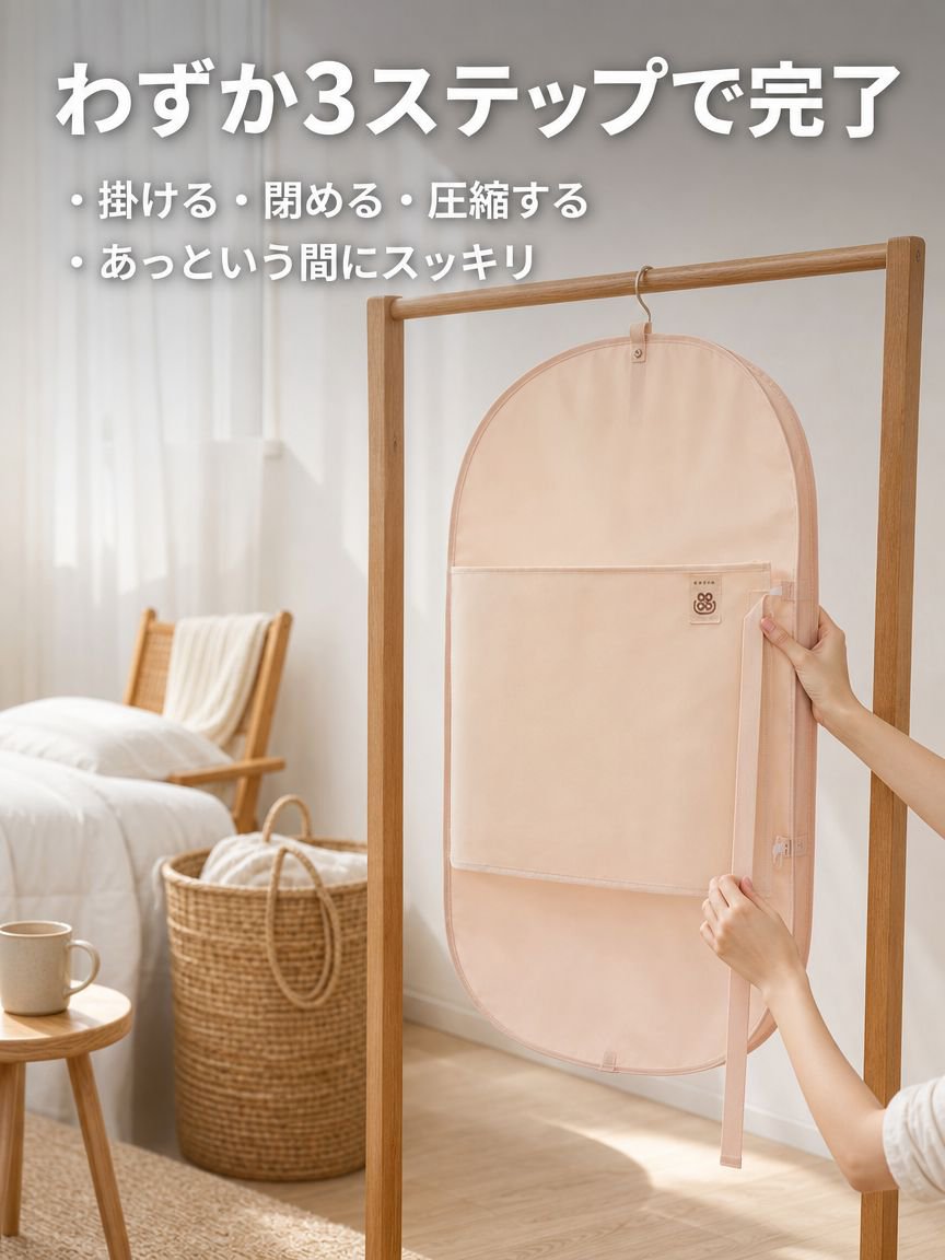 衣類収納用圧縮ダストカバー
