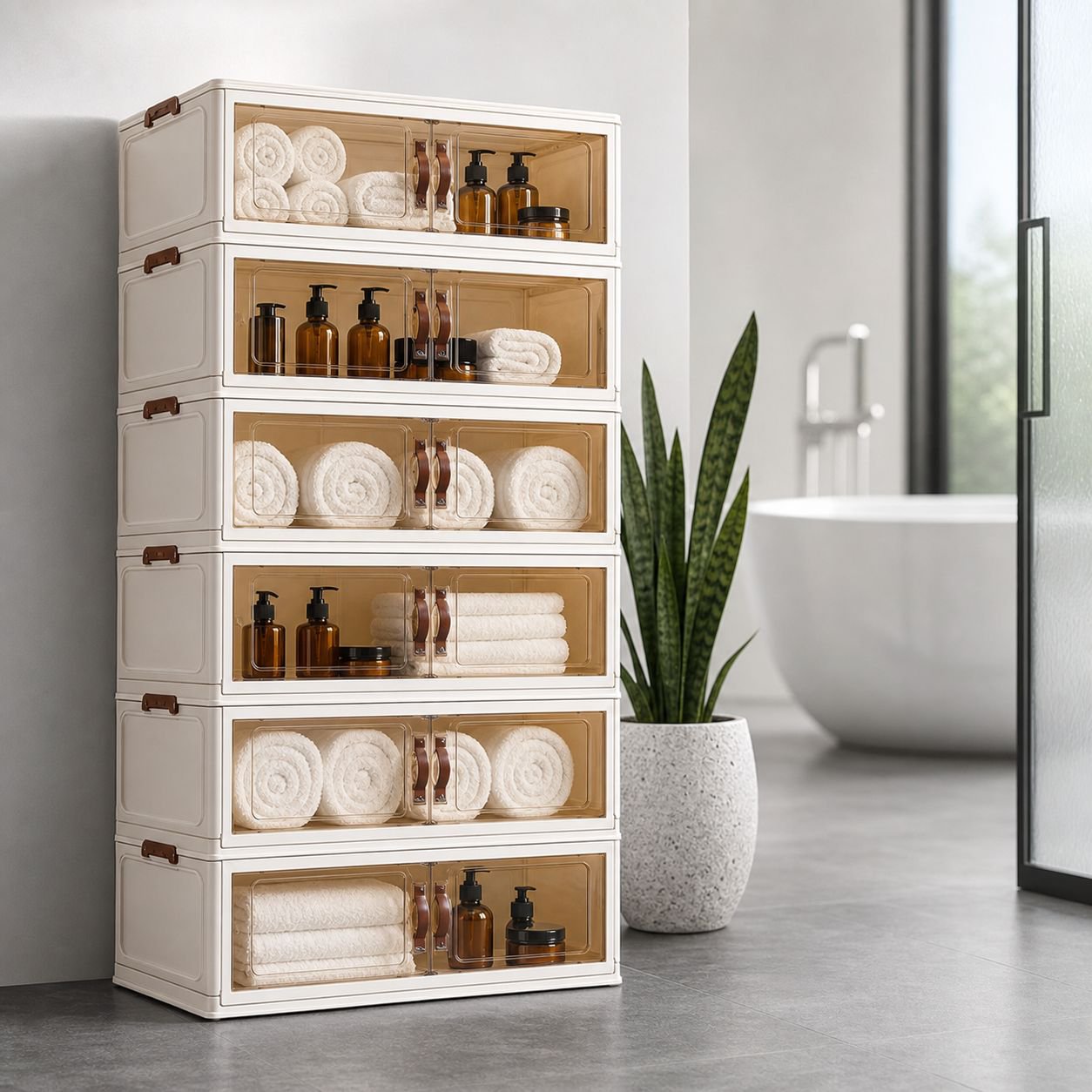 Simple setup storage cabinet for bedroom