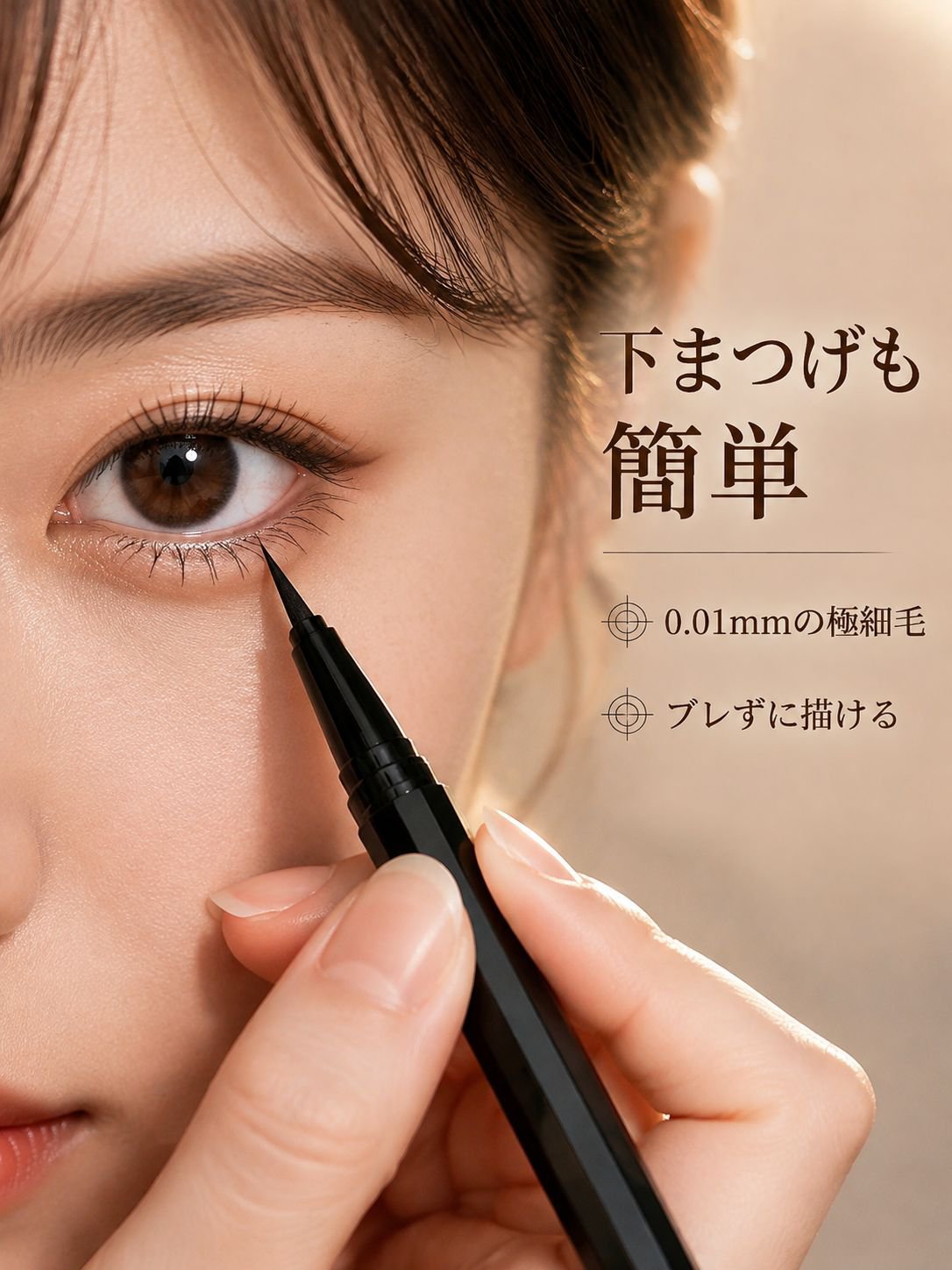 美しいアイラインを描くアイライナー