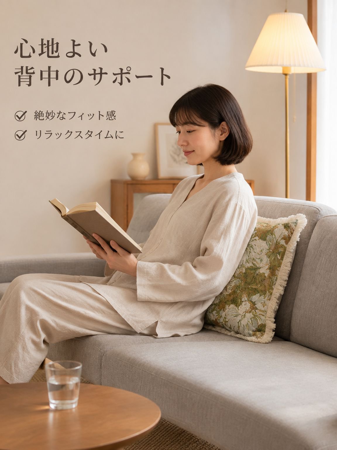 レトロコットンリネン装飾クッション