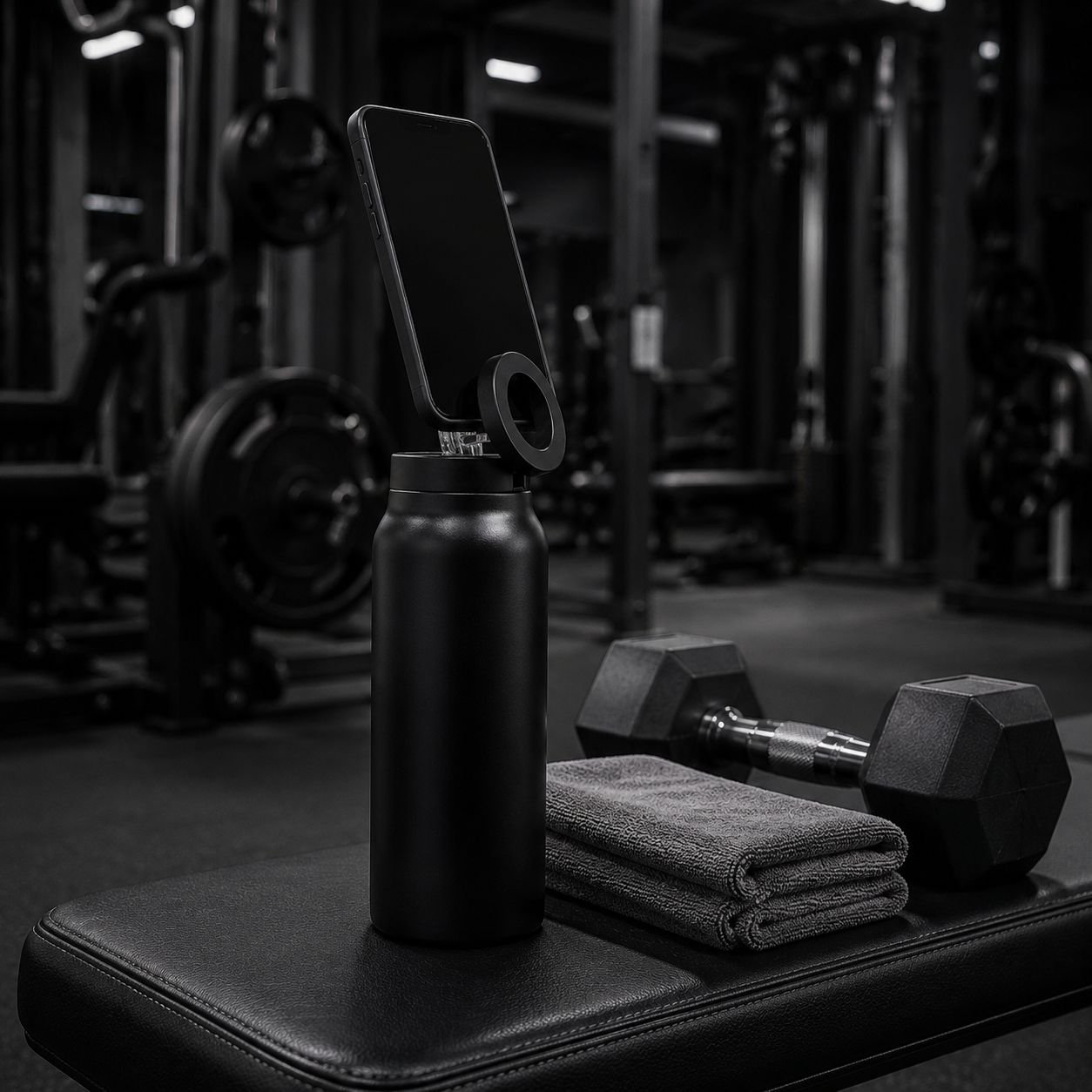 Multifunctional Magnetic Phone Stand Insulated Large Water Bottle