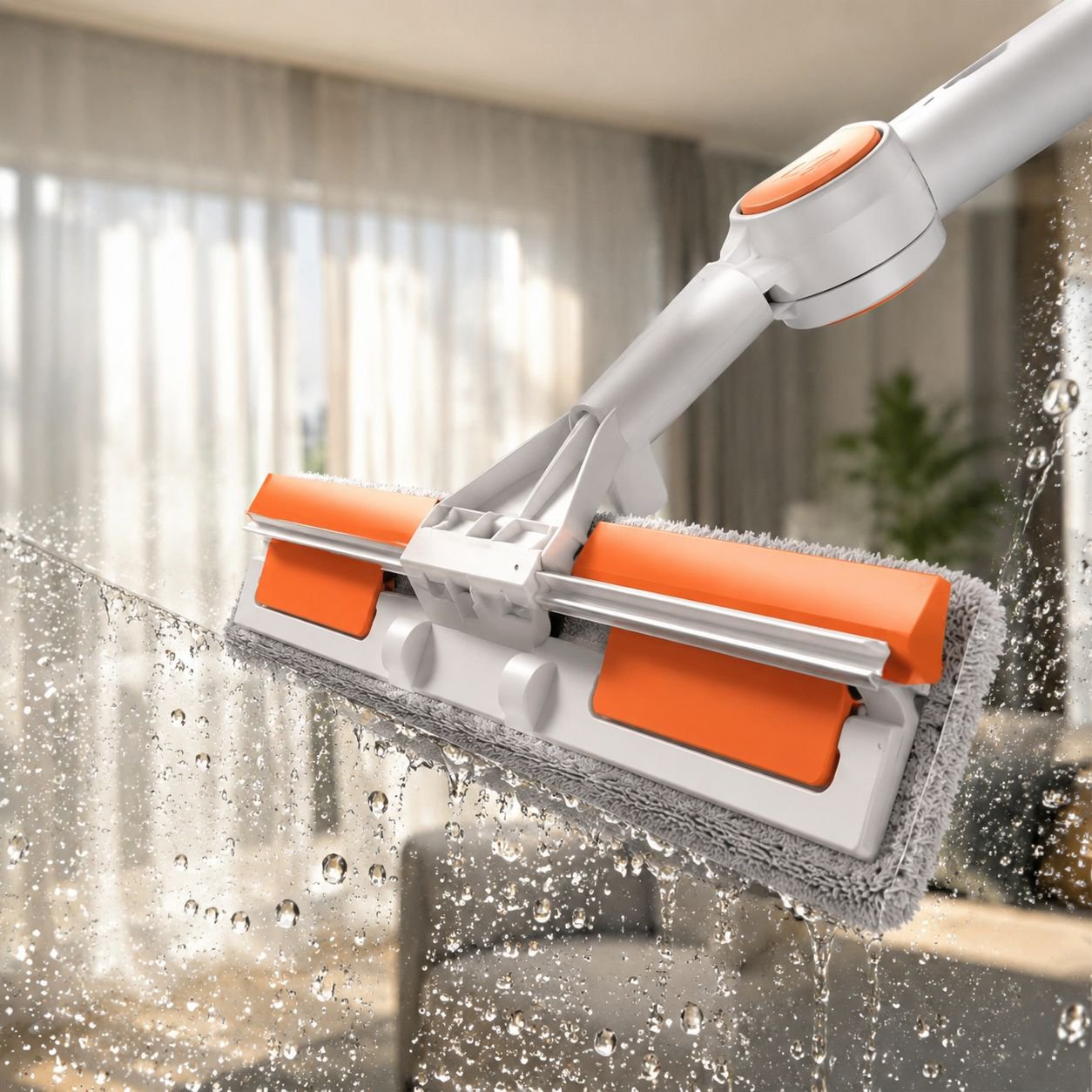 Herramienta de limpieza de ventanas con mango telescópico