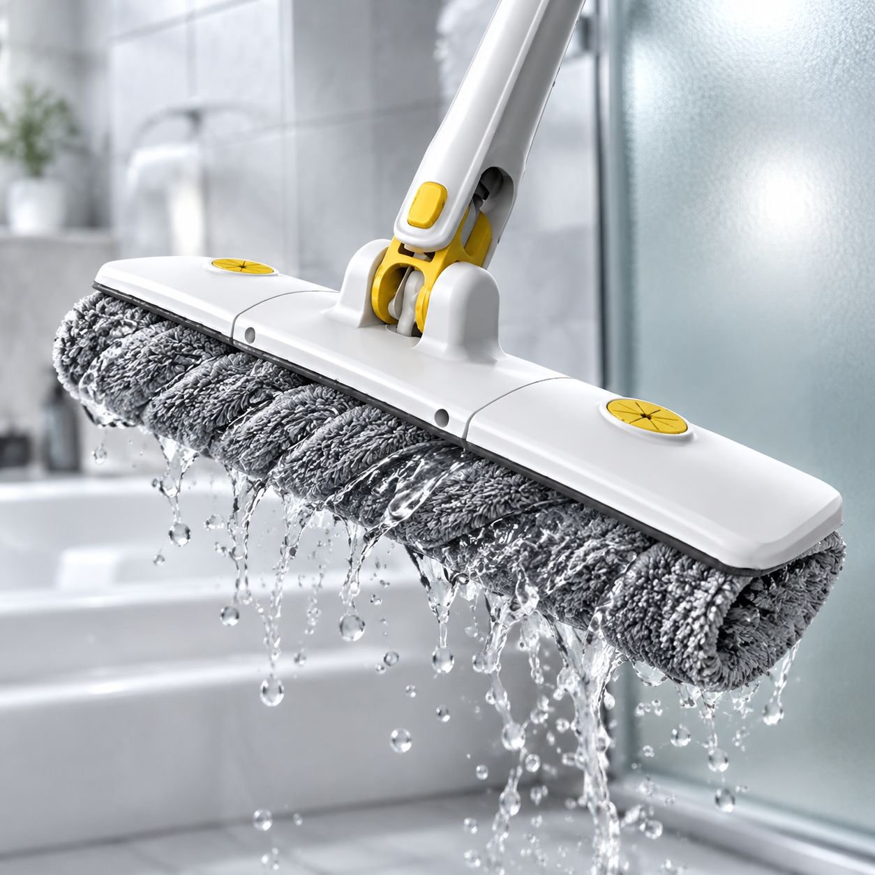 自動ねじれ水なし手洗いフラットモップ家庭用 36 センチメートル乾湿両用大型パネルモップヘッド回転ロッド速乾モップ
