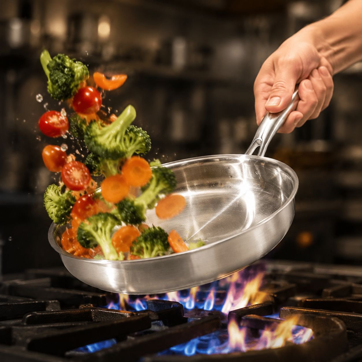 Induction cooker threelayer steel thickened pan