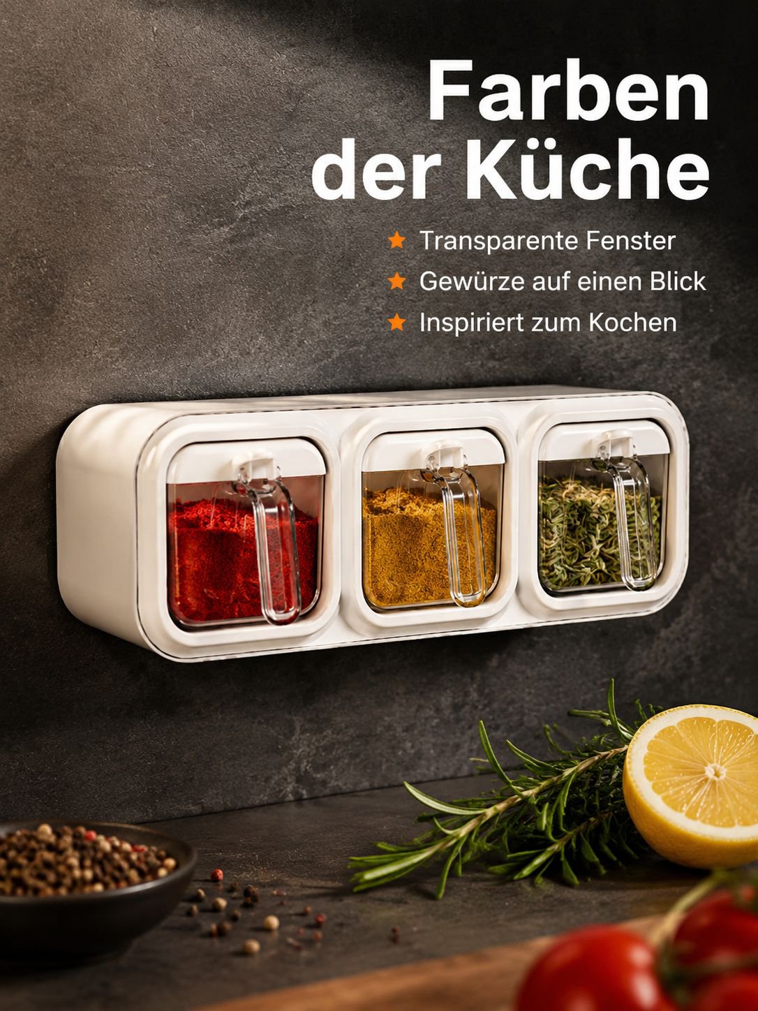 Vielseitig einsetzbare Gewürzbox für verschiedene Gewürze