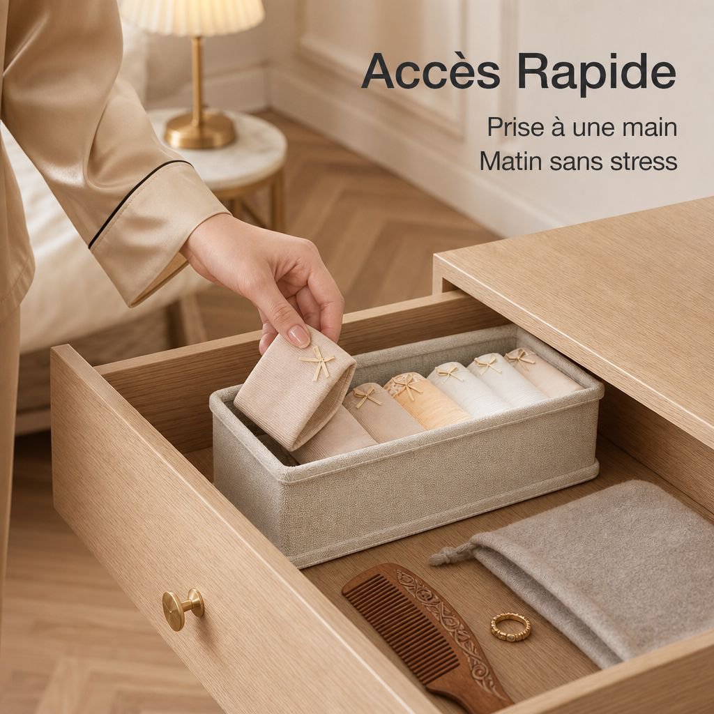 Boîte de rangement compartimentée pour sous-vêtements