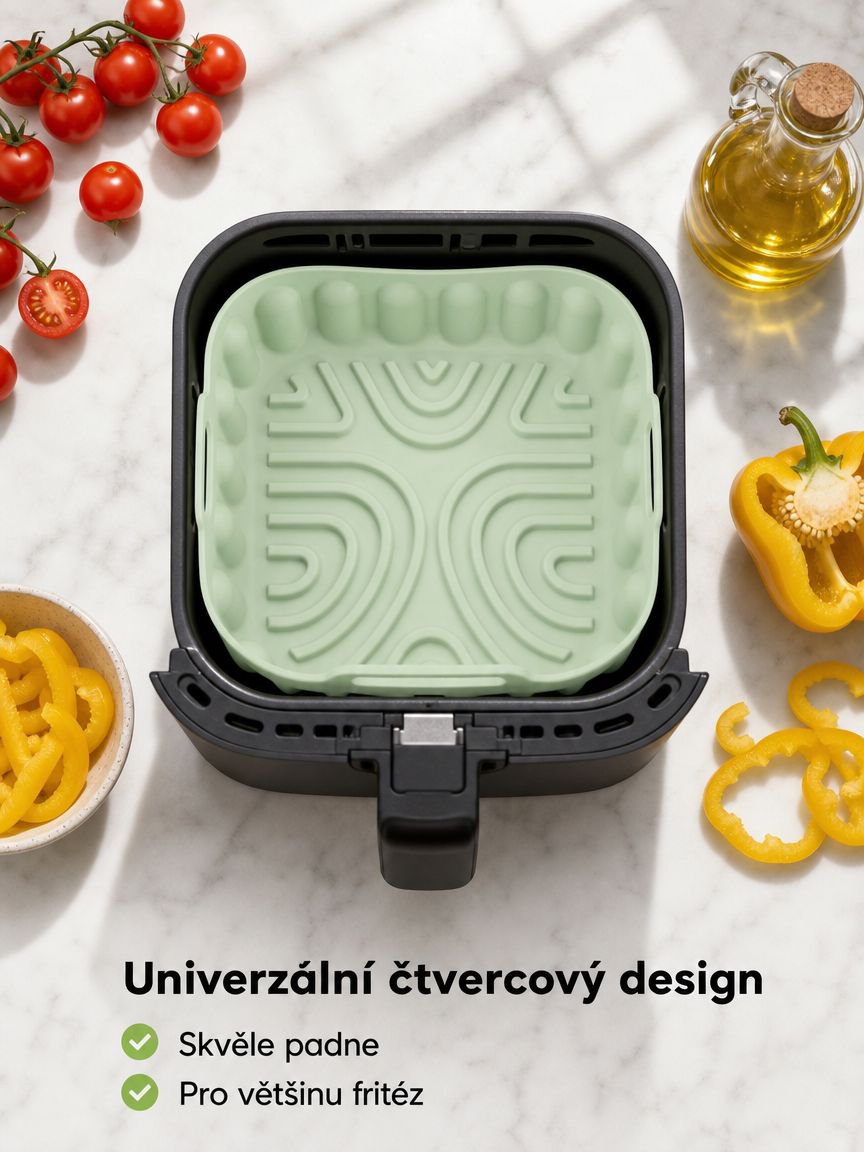 Silikonová čtvercová podložka do fritézy na pečení