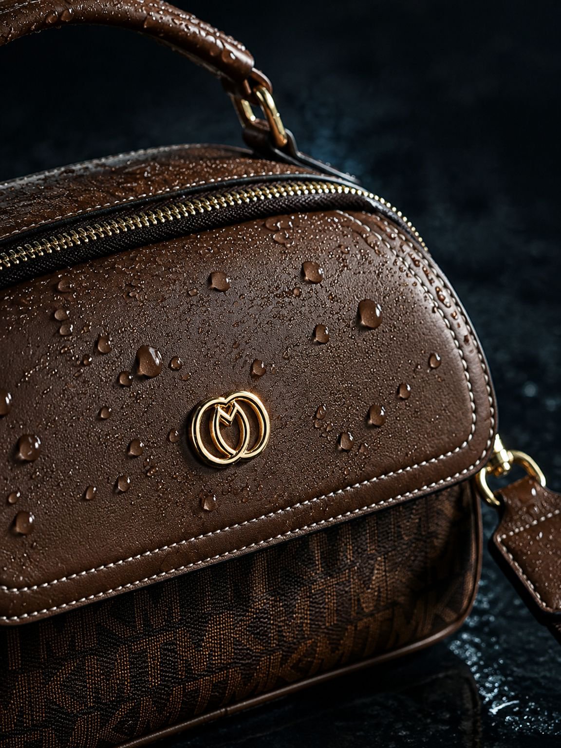 JS – Apfeltasche mit Retro-Print und großem Fassungsvermögen